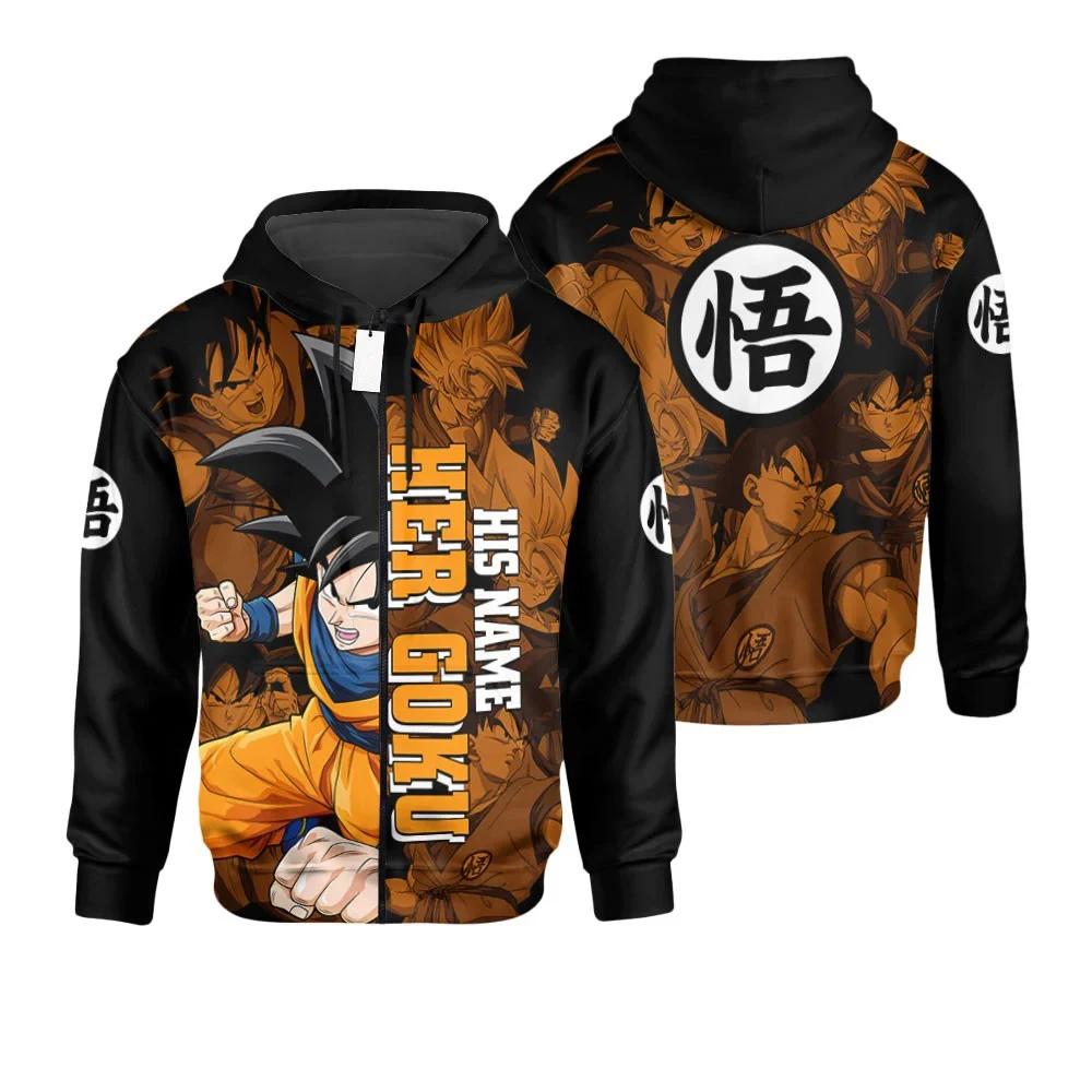 Kawaii Anime Dragon Ball His Name Her Goku Zipper Hoodie Kawaii Anime Dragon Ball His Name Her Goku Zipper Hoodie