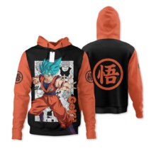 Anime Kawaii Dragon Ball Goku Super Saiyan Blue Printed Hoodie Anime Kawaii Dragon Ball Goku Super Saiyan Blue Printed Hoodie