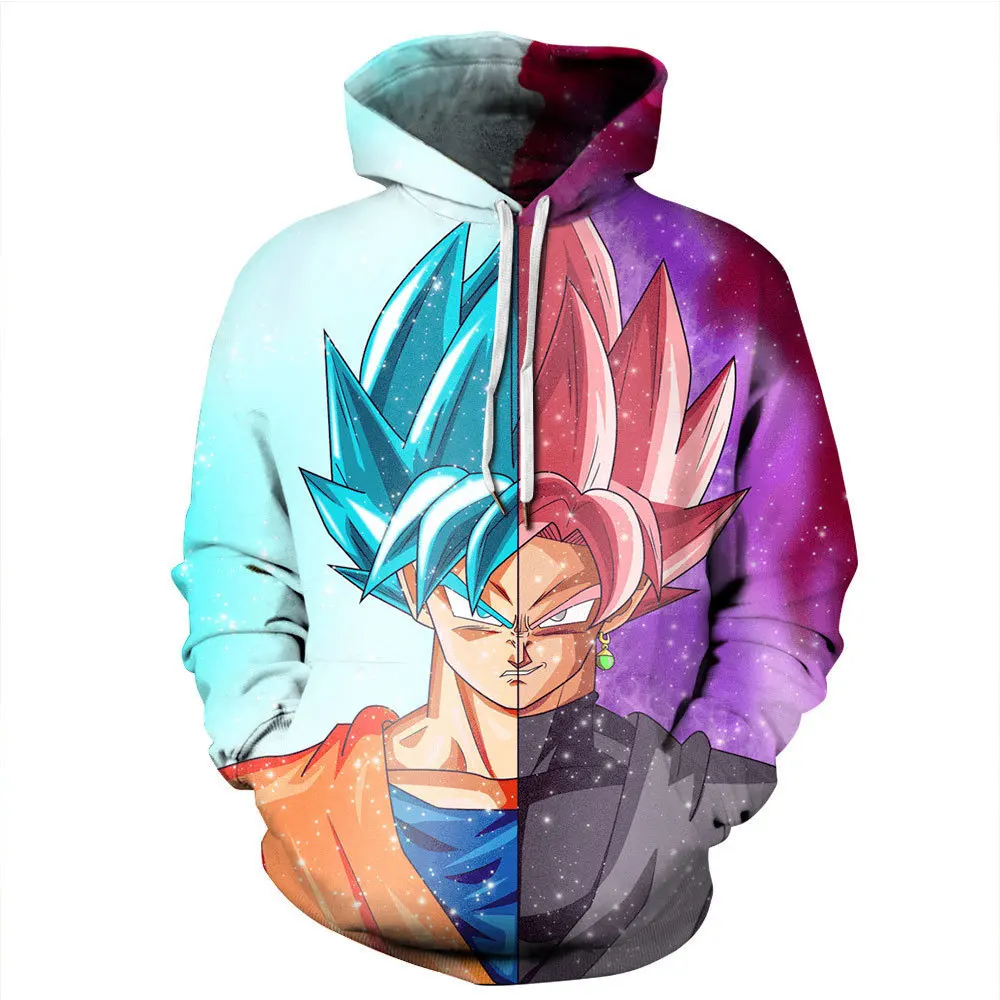 Kawaii Anime Dragon Ball Vegito And Super Saiyan Rose Hooded Sweatshirt