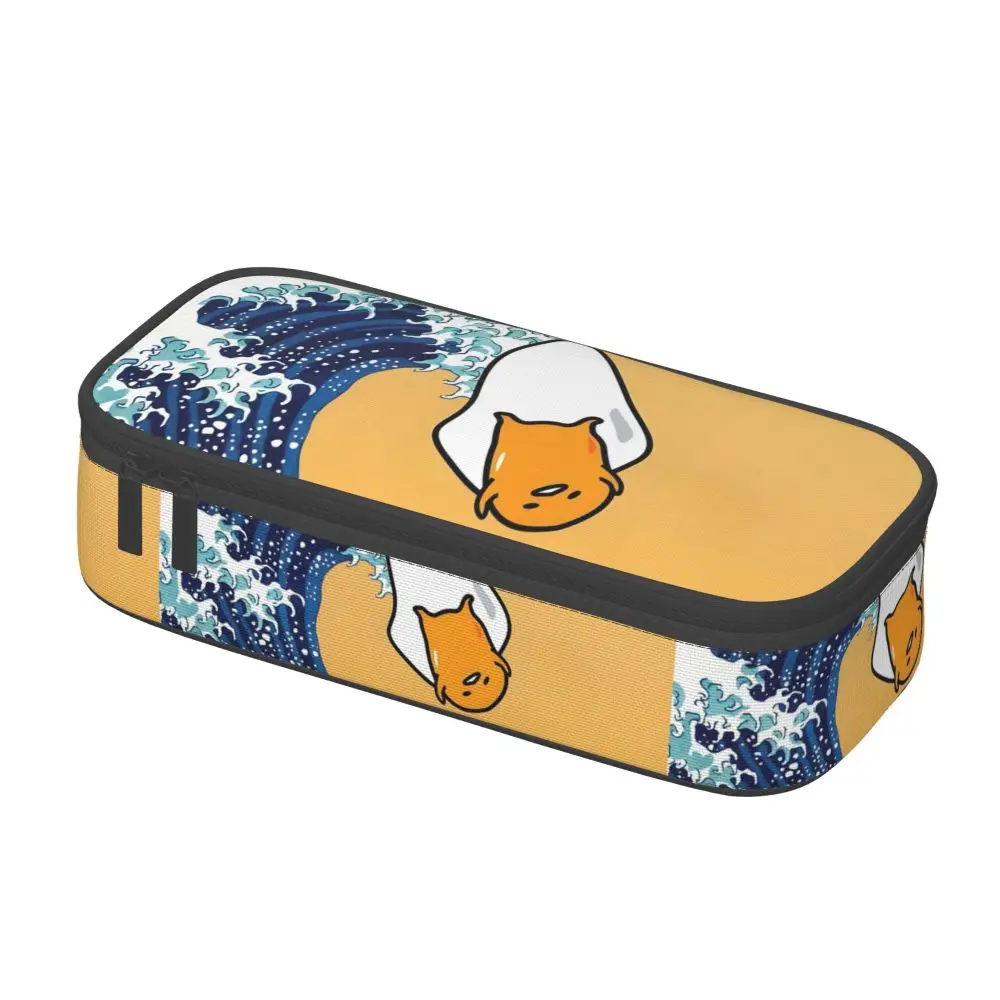 Kawaii Cartoon The Great Wave Off Kanagawa Gudetama Pencil Case