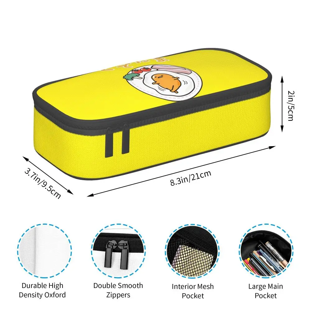 Kawaii Cartoon Gudetama Tango Yellow Pencil Case