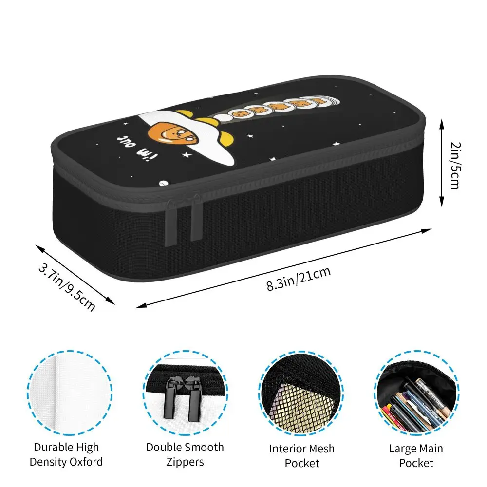 Kawaii Cartoon Gudetama Spaced Out Black Pencil Case Kawaii Cartoon Gudetama Spaced Out Black Pencil Case