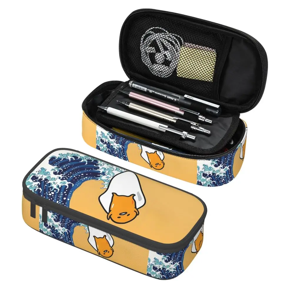 Kawaii Cartoon The Great Wave Off Kanagawa Gudetama Pencil Case