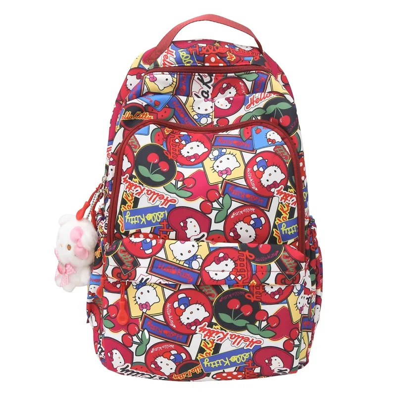 Sanrio Anime Hello Kitty Kawaii Backpack With Keychain