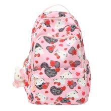 Sanrio Anime Kawaii Hello Kitty Backpack With Keychain Sanrio Anime Kawaii Hello Kitty Backpack With Keychain