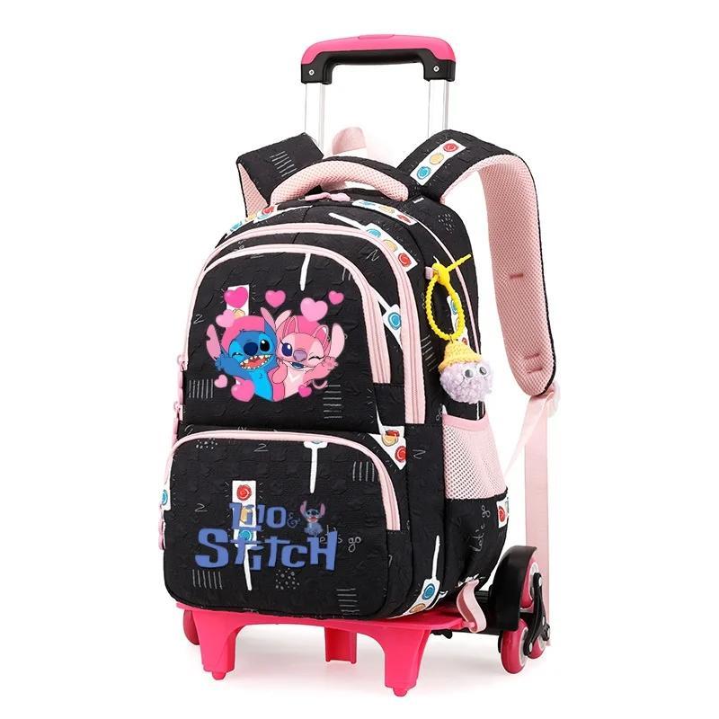 Kawaii Stitch And Angel Printed Trolley Backpack