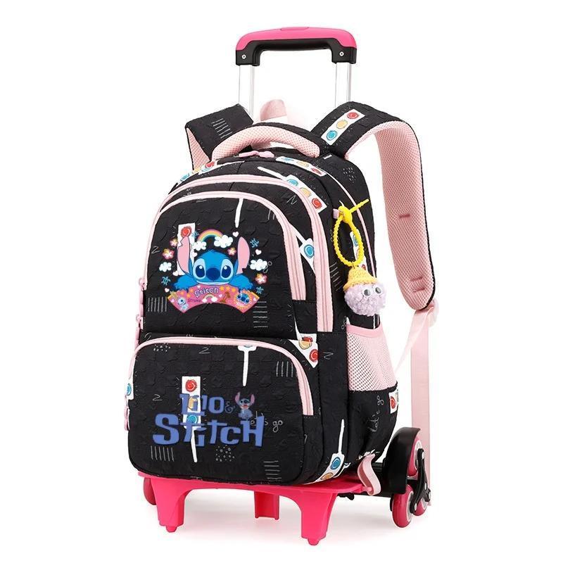 Kawaii Stitch And Angel Print Trolley Backpack