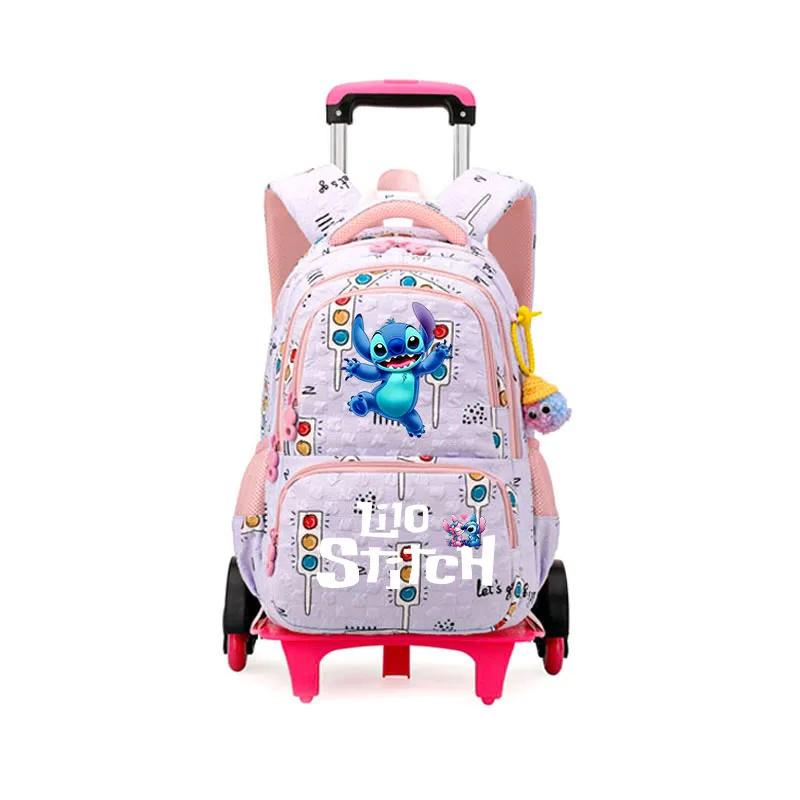 Anime Kawaii Lilo And Stitch Printed Trolly Backpack Anime Kawaii Lilo And Stitch Printed Trolly Backpack