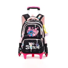 Kawaii Anime Angel And Stitch Trolly Backpack Kawaii Anime Angel And Stitch Trolly Backpack
