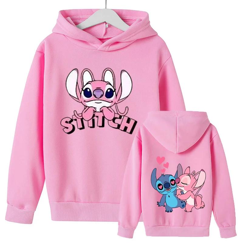 Stitch And Angel Printed Kawaii Hoodie