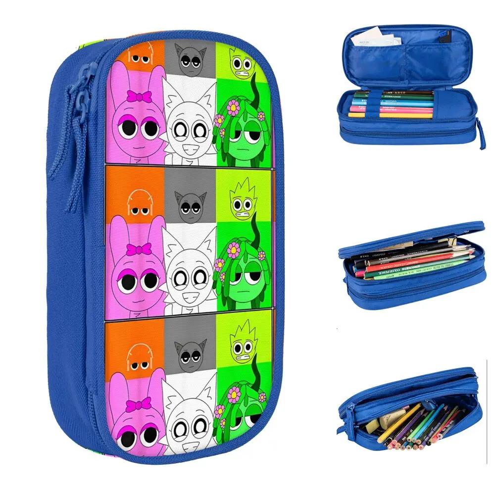 Kawaii Cartoon Sprunki Character Pattern Student Pencil Case