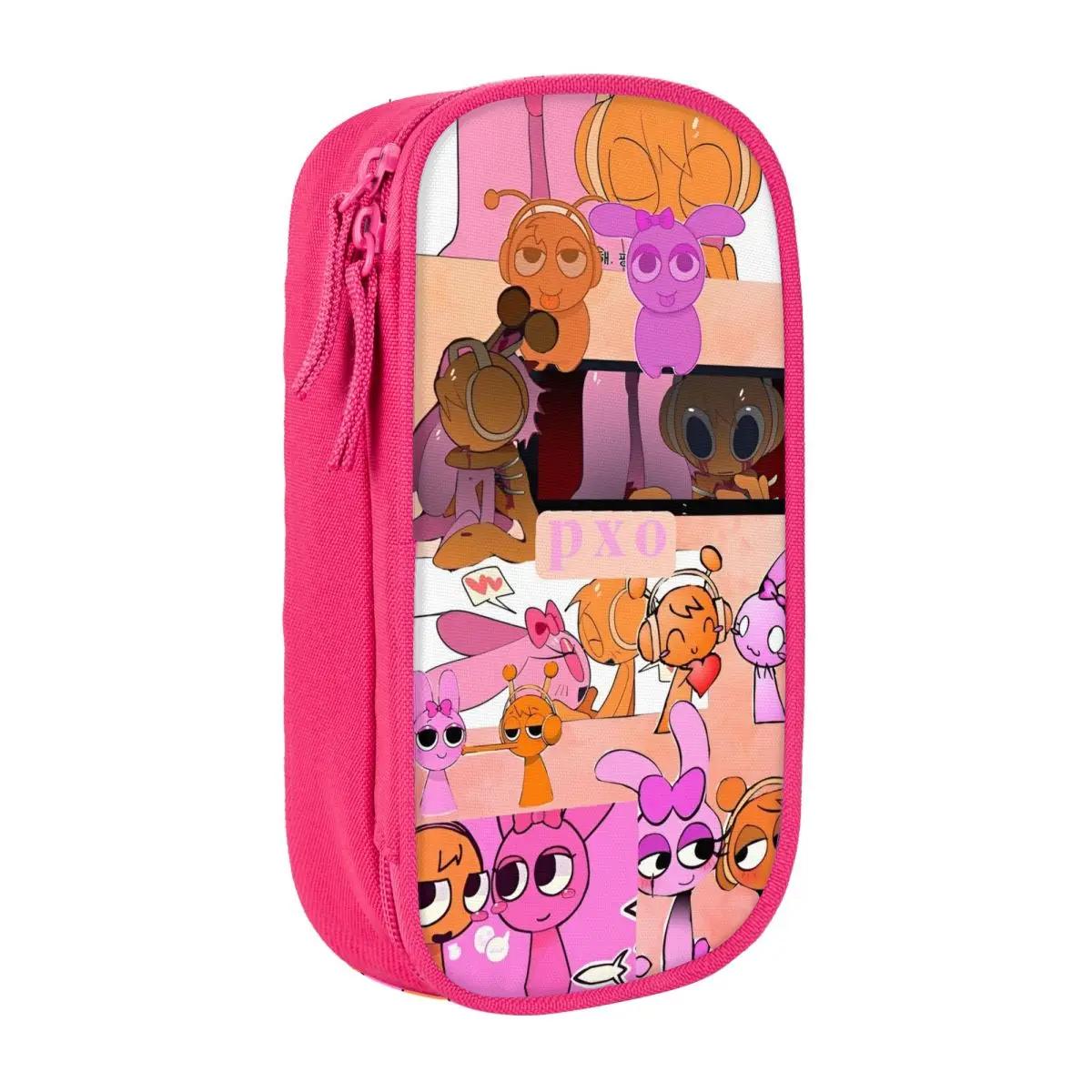 Kawaii Cartoon Sprunki Oren Love Pinki Pencil Case Kawaii Cartoon Sprunki Oren Love Pinki Pencil Case