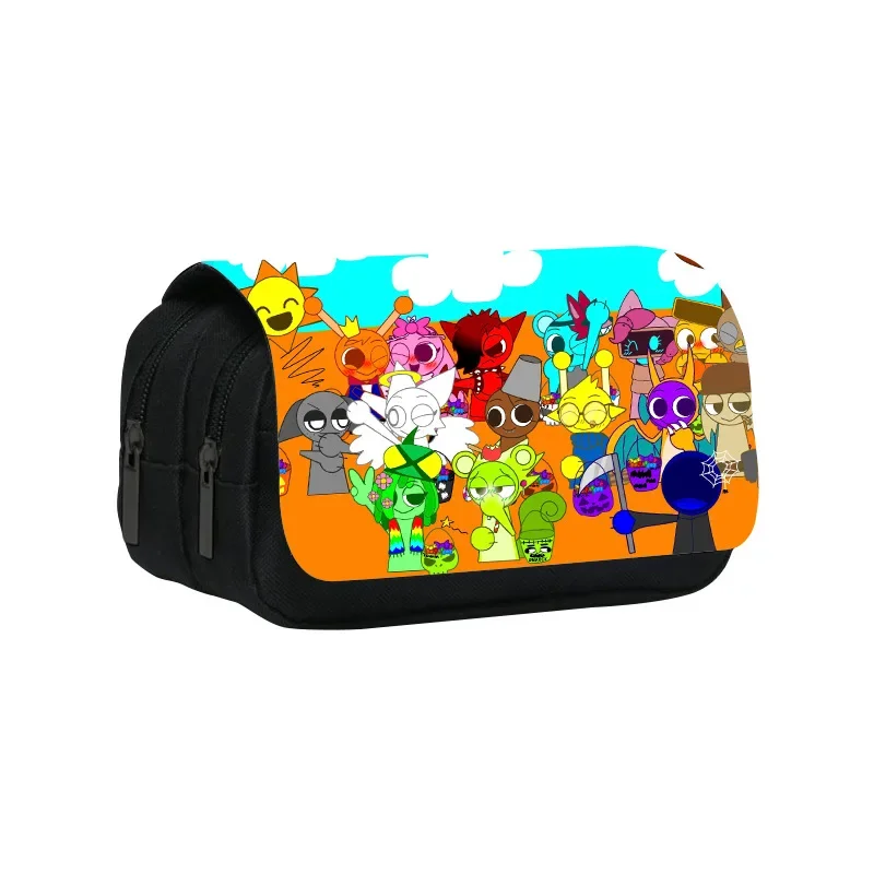 Kawaii Cartoon Sprunki Character Student Pencil Case