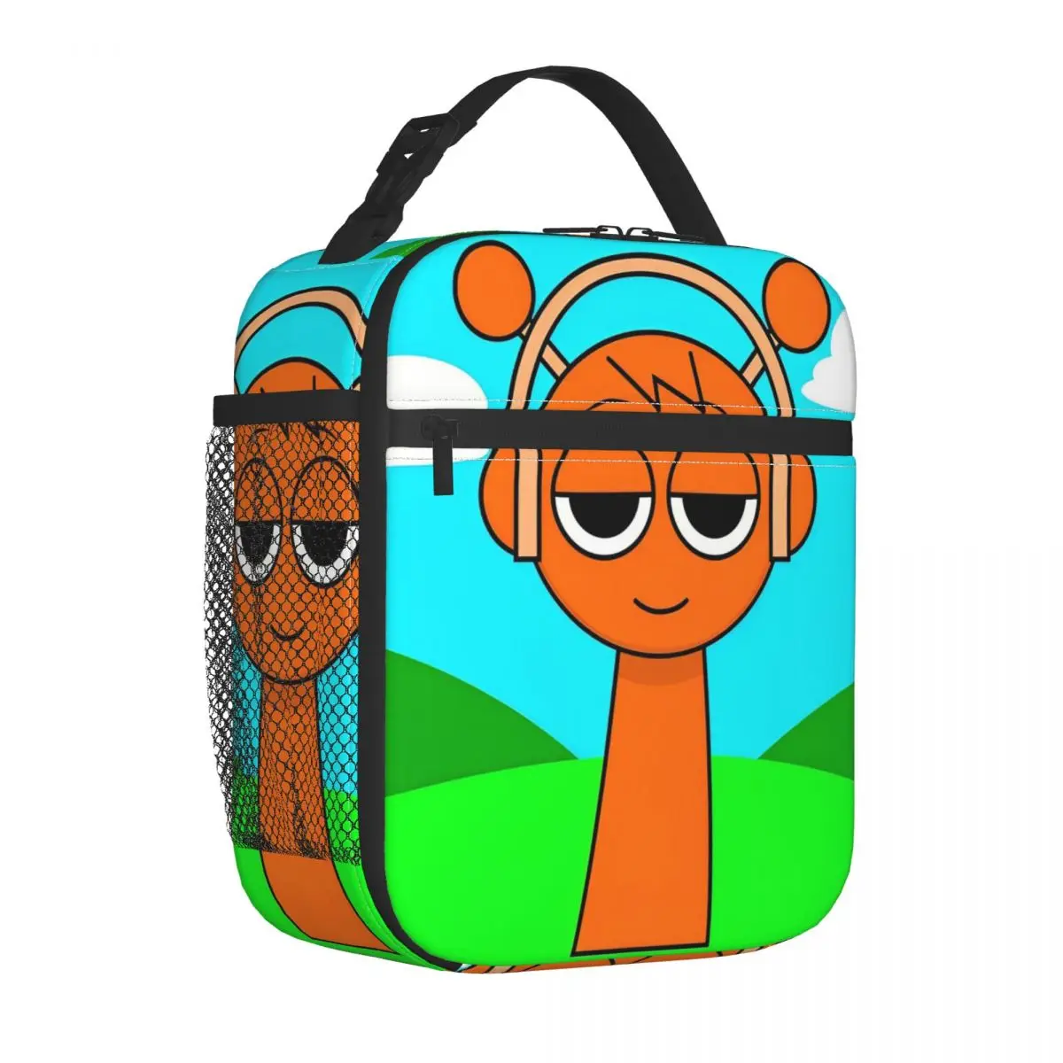 Kawaii Cartoon Sprunki Oren Polyester Lunch Bag