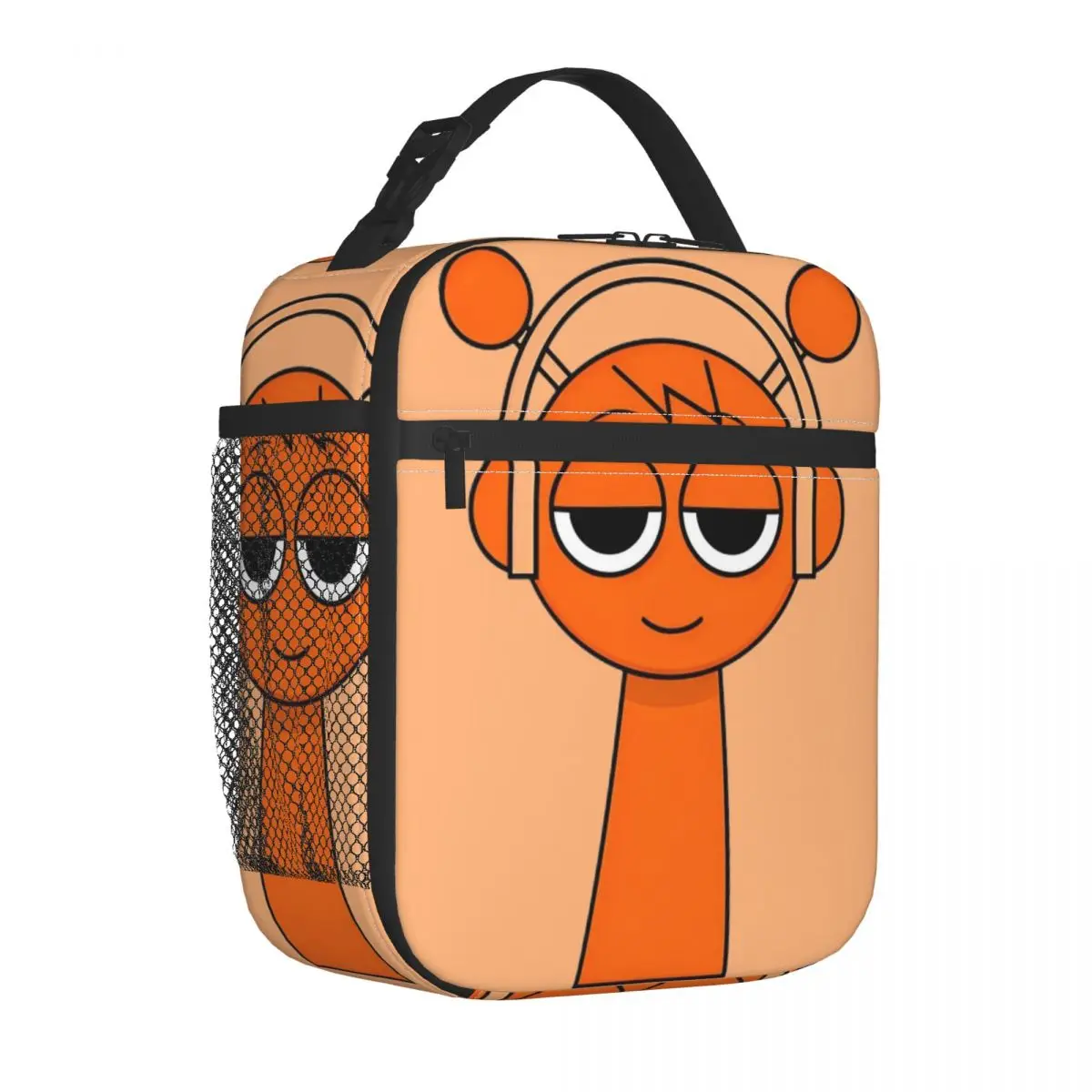 Kawaii Sprunki Oren Cartoon Insulated Lunch Bag