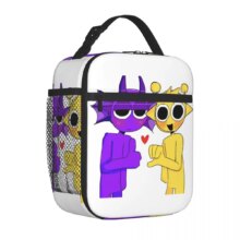 Kawaii Cartoon Sprunki Durple And Simon Insulated Lunch Bag Kawaii Cartoon Sprunki Durple And Simon Insulated Lunch Bag