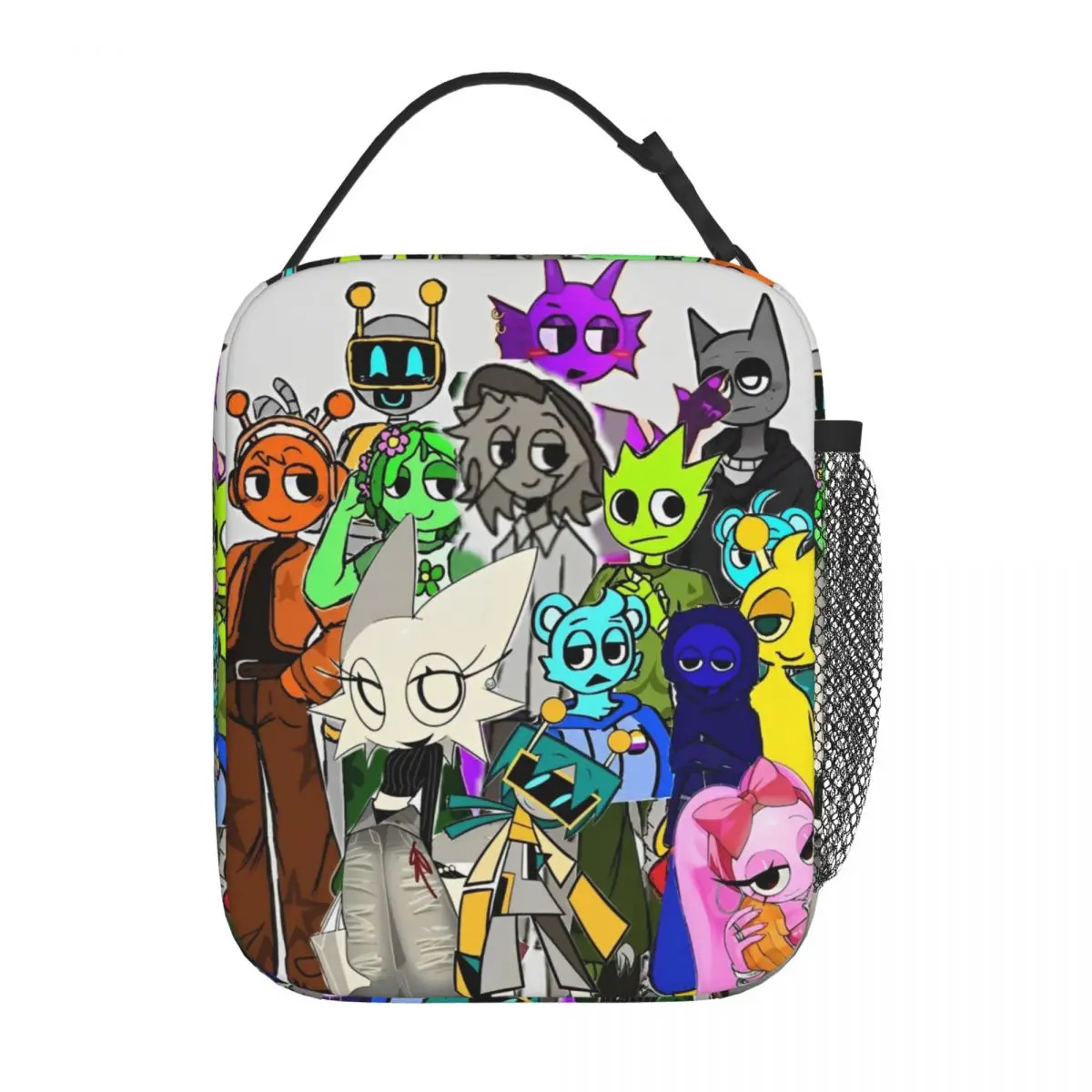 Sprunki Kawaii Character Cartoon Printed Insulated Lunch Bag