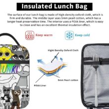 Kawaii Cartoon Incredibox Sprunki Insulated Lunch Bag Kawaii Cartoon Incredibox Sprunki Insulated Lunch Bag