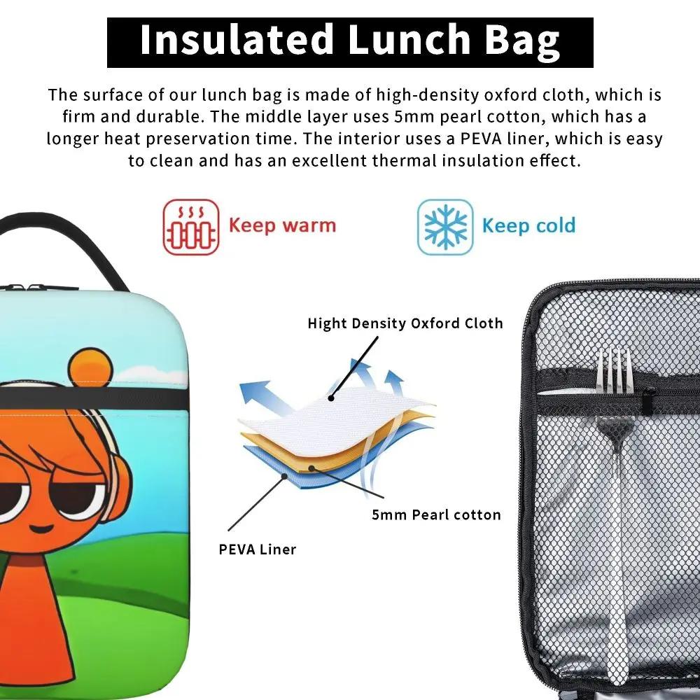 Kawaii Cartoon Incredibox Sprunki Oren Insulated Lunch Bag