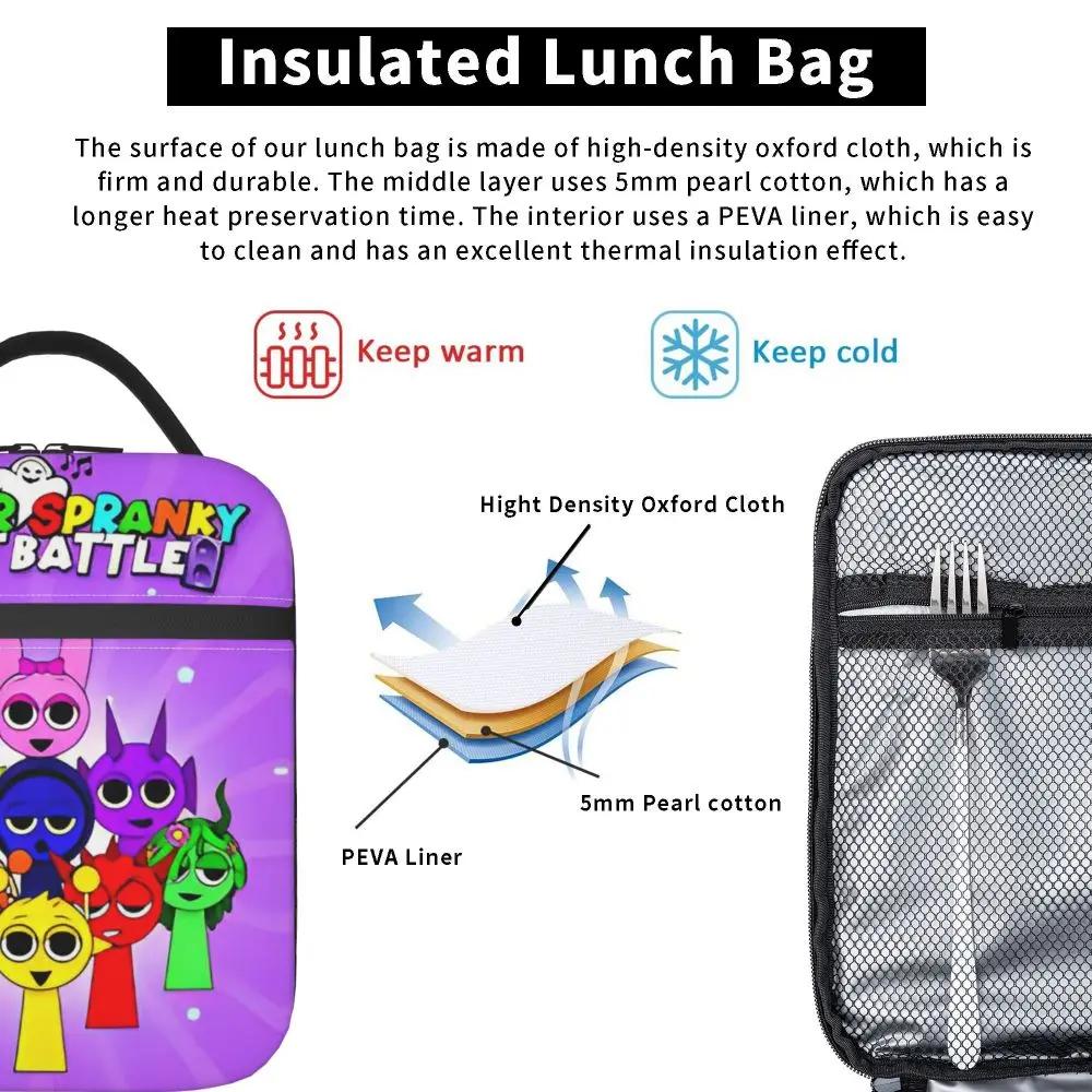 Kawaii Cartoon Horror Spranky Beat Battle Insulated Lunch Bag