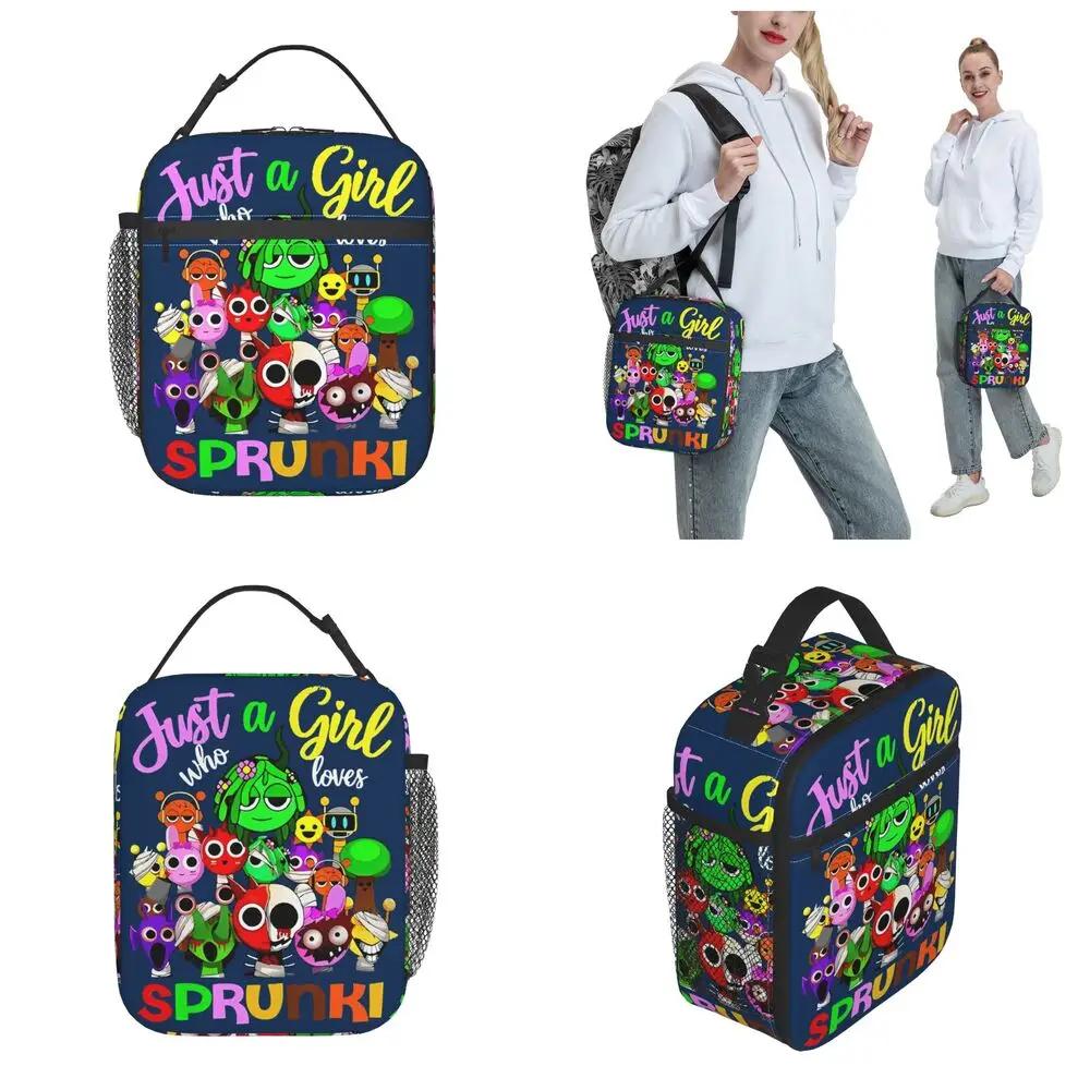 Kawaii Cartoon Just A Girl Who Loves Sprunki Insulated Lunch Bag