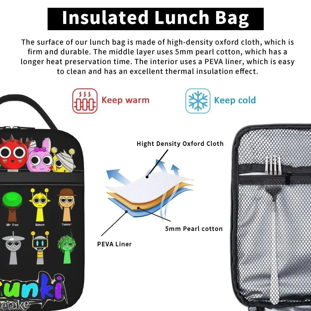 Kawaii Cartoon Sprunki Retake Insulated Lunch Bag