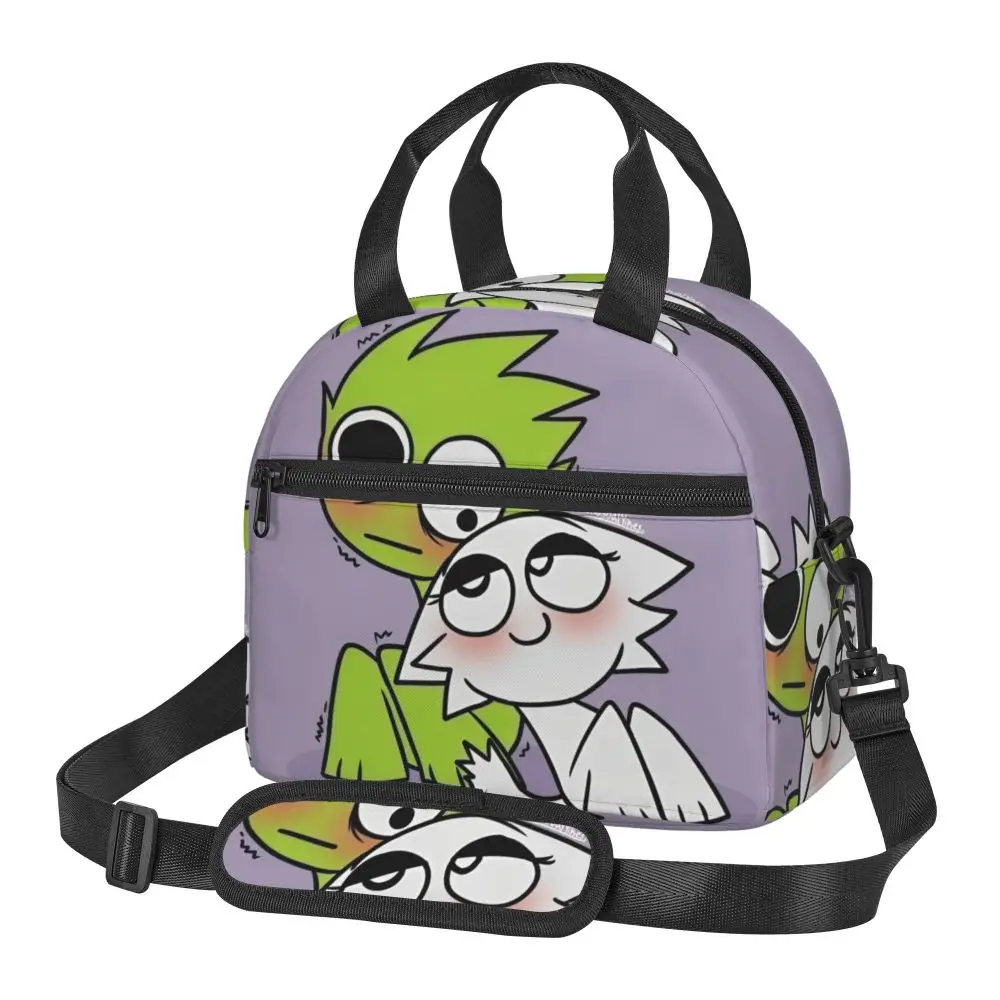Kawaii Incredibox Sprunki OWAKCX And Wenda Insulated Lunch Bag With Adjustable Shoulder Strap