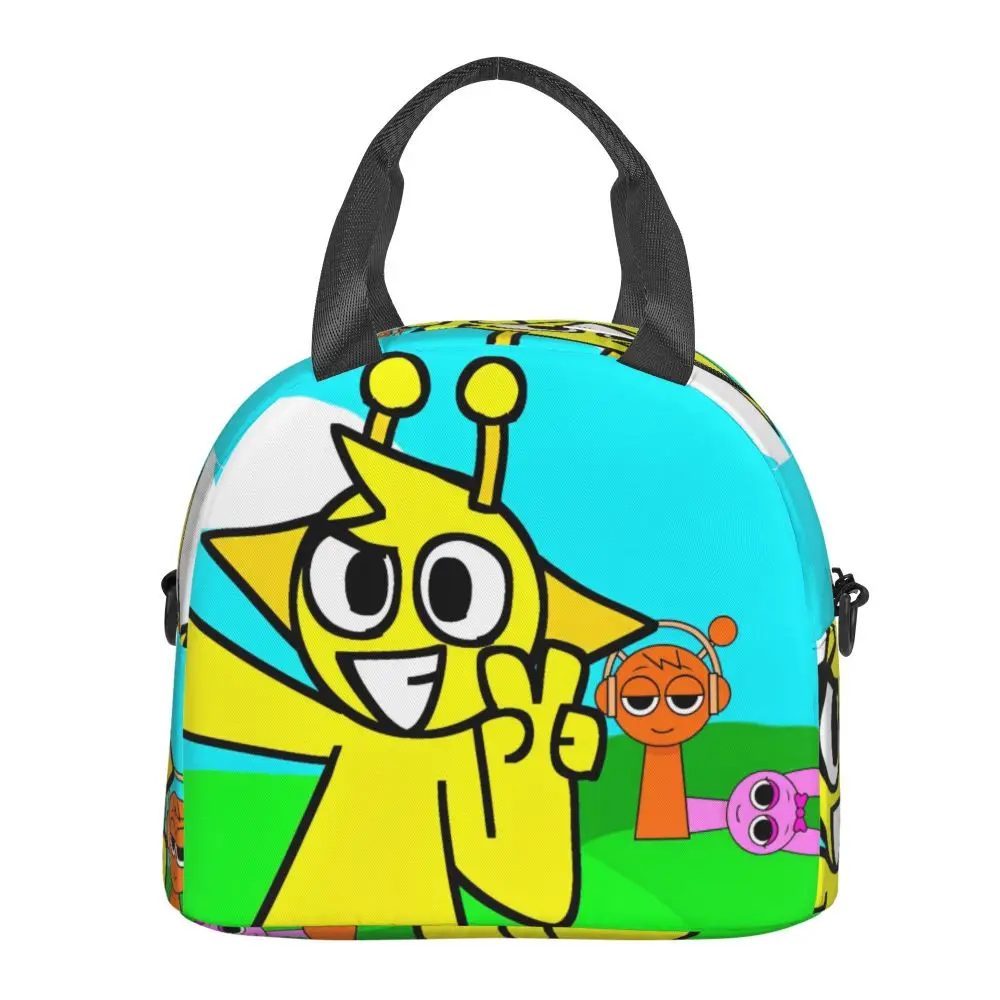 Kawaii Incredibox Sprunki Simon And Friends Insulated Lunch Bag With Adjustable Shoulder Strap