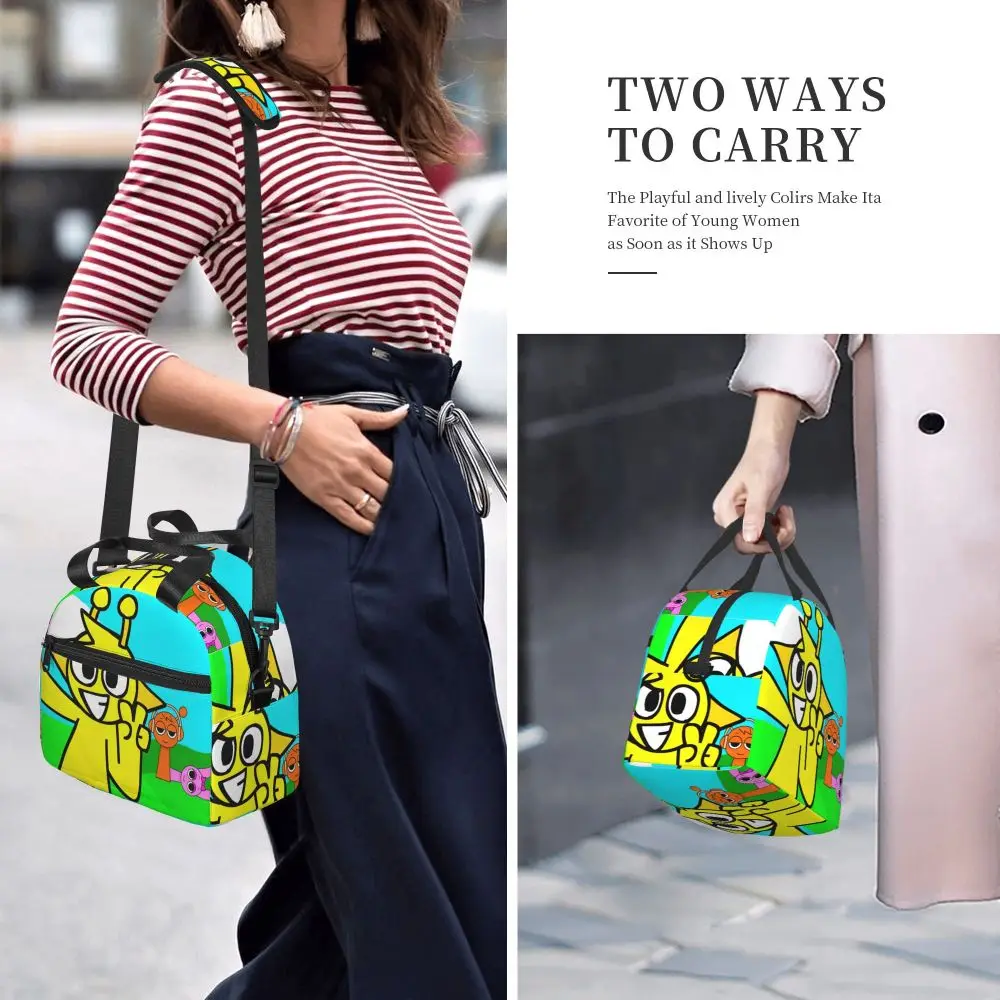 Kawaii Incredibox Sprunki Simon And Friends Insulated Lunch Bag With Adjustable Shoulder Strap