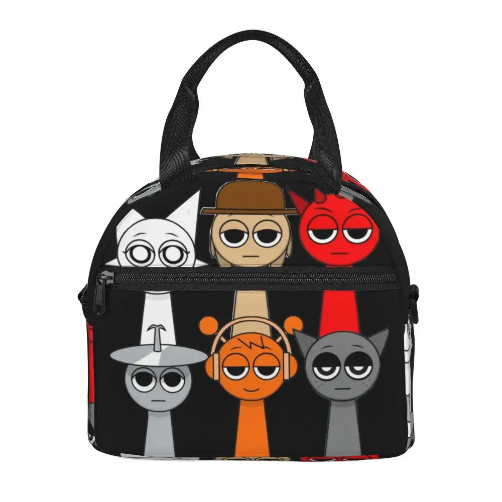 Incredibox Sprunki Character Kawaii Insulated Lunch Bag With Adjustable Shoulder Strap