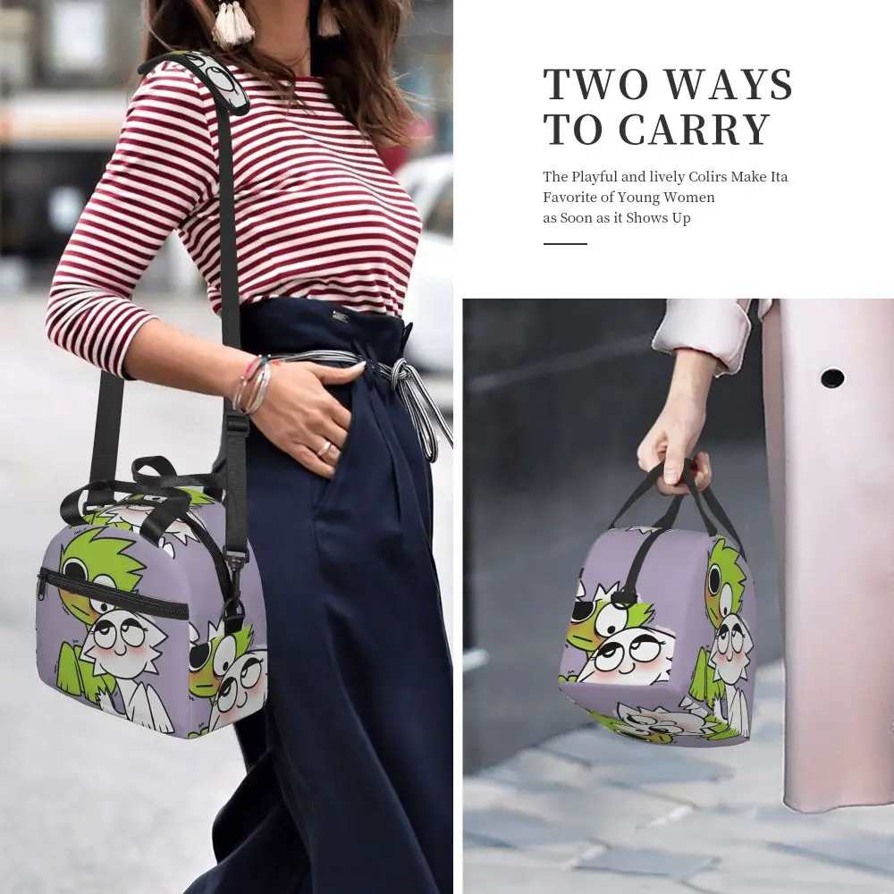 Kawaii Incredibox Sprunki OWAKCX And Wenda Insulated Lunch Bag With Adjustable Shoulder Strap