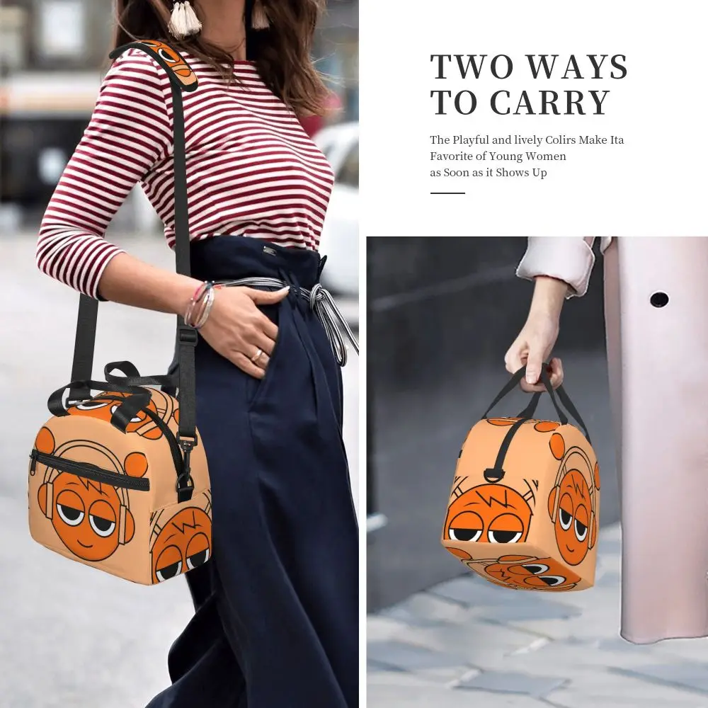 Kawaii Incredibox Sprunki Oren Insulated Lunch Bag With Adjustable Shoulder Strap