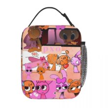 Kawaii Sprunki Raddy And Pinki Leakproof Insulated Lunch Bag Kawaii Sprunki Raddy And Pinki Leakproof Insulated Lunch Bag