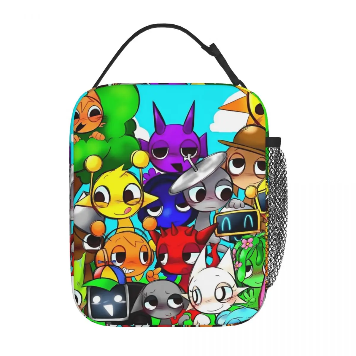 Kawaii Sprunki Print Insulated Leakproof Lunch Bag