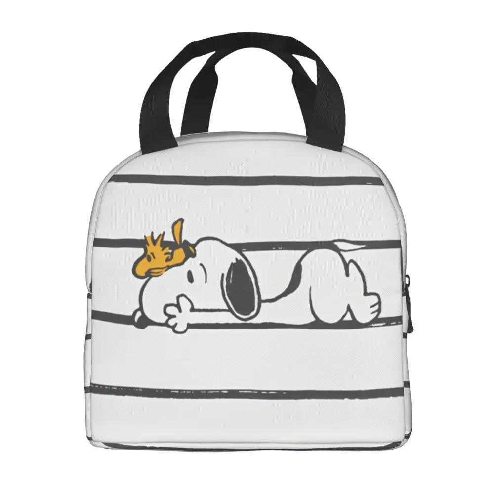 Cartoon Kawaii Snoopy And Woodstock Printed Lunch Bag
