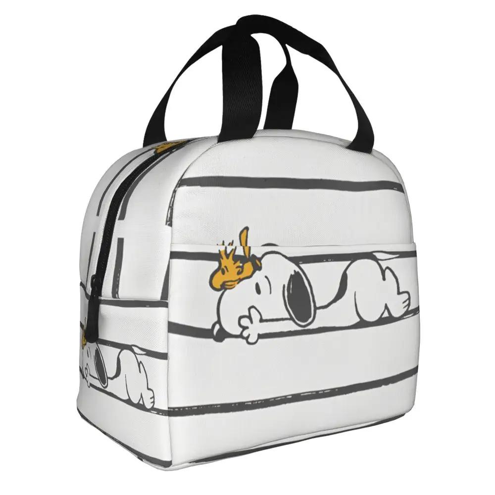Cartoon Kawaii Snoopy And Woodstock Printed Lunch Bag