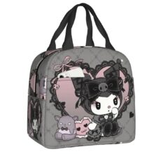 Sanrio Kawaii Cartoon Kuromi Printed Black Insulated Lunch Bag Sanrio Kawaii Cartoon Kuromi Printed Black Insulated Lunch Bag