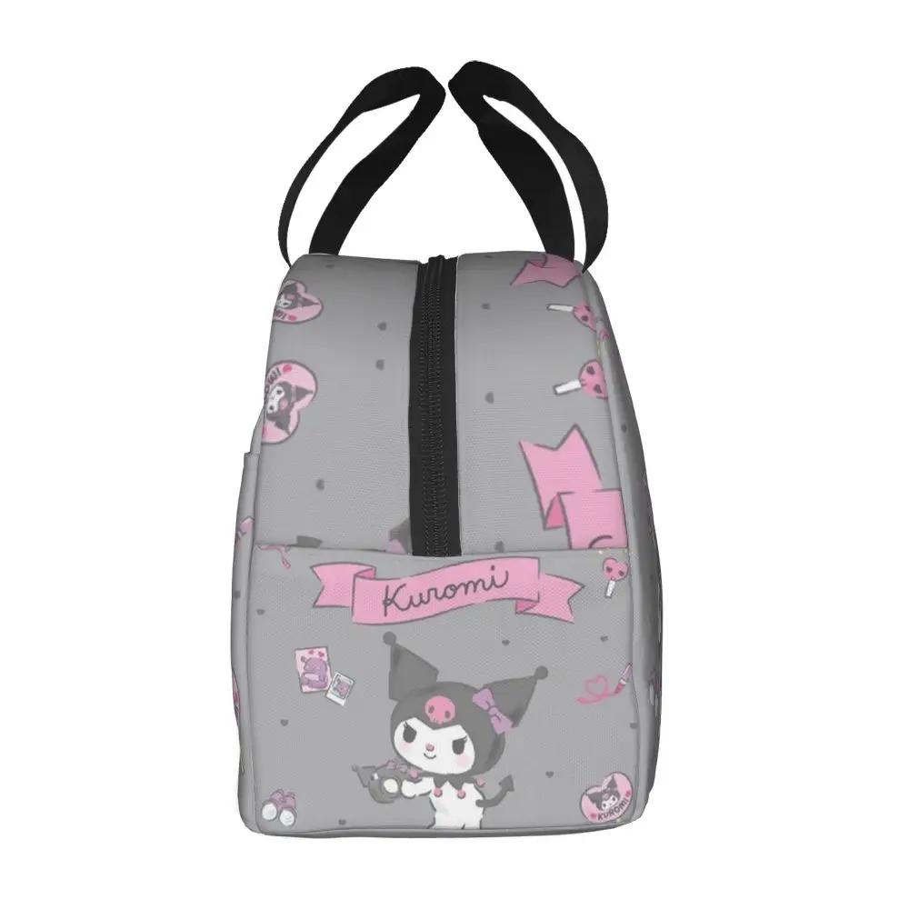 Kawaii Cartoon Kuromi Insulated Lunch Bag