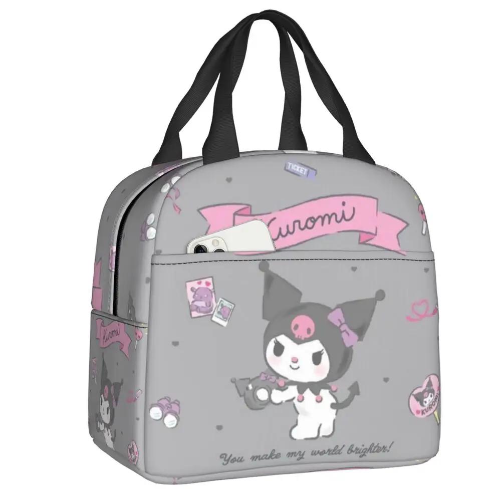 Kawaii Cartoon Kuromi Insulated Lunch Bag