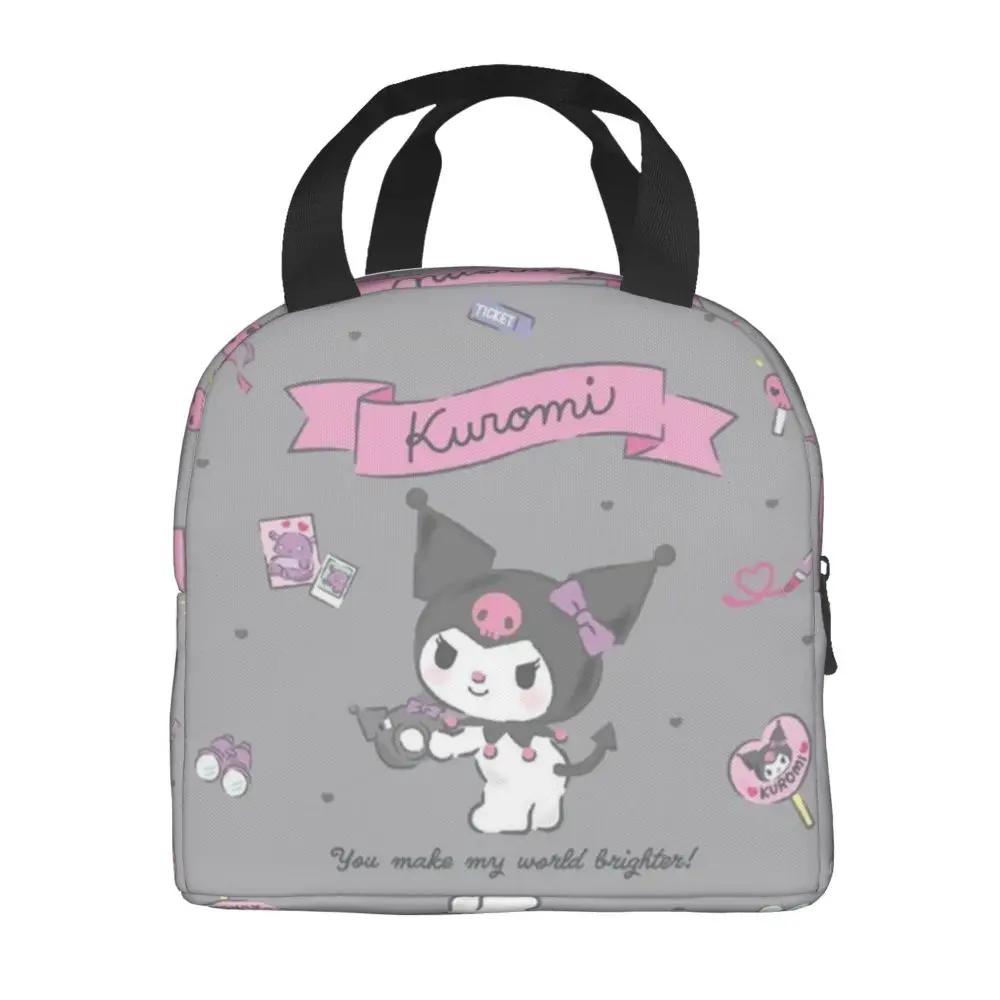 Kawaii Cartoon Kuromi Insulated Lunch Bag