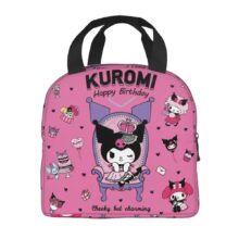 Sanrio Kawaii Cartoon Kuromi Insulated Lunch Bag Sanrio Kawaii Cartoon Kuromi Insulated Lunch Bag