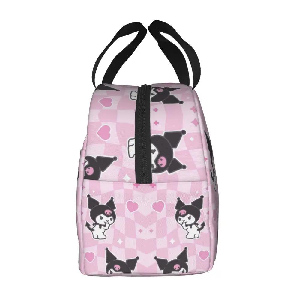 Kawaii Cartoon Sanrio Kuromi Printed Insulated Lunch Bag