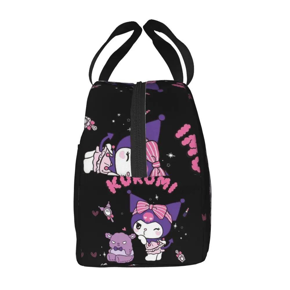 Sanrio Kawaii Cartoon Kuromi Printed Insulated Lunch Bag
