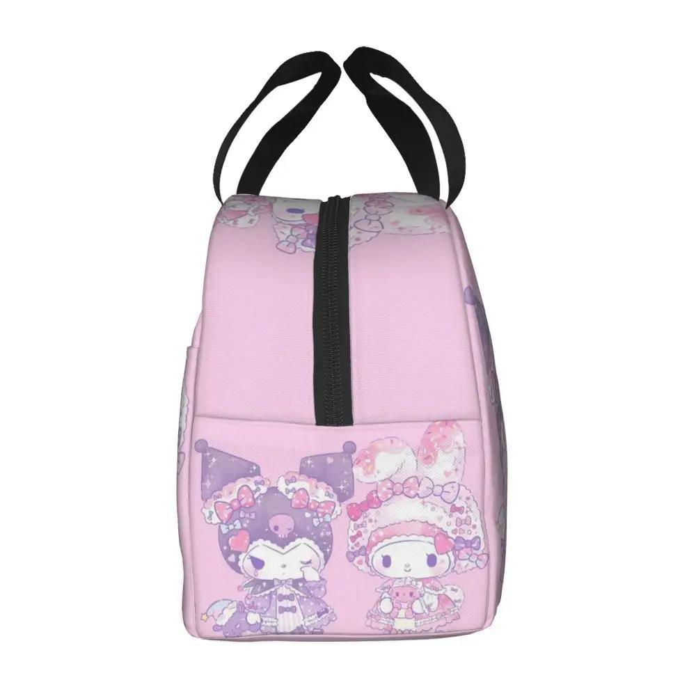 Sanrio Kawaii Cartoon Kuromi And My Melody Insulated Lunch Bag