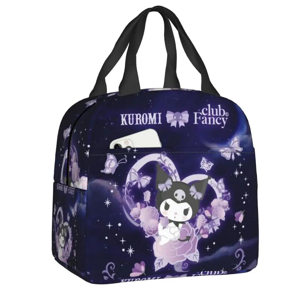 Sanrio Kawaii Cartoon Kuromi Club Fancy Insulated Lunch Bag