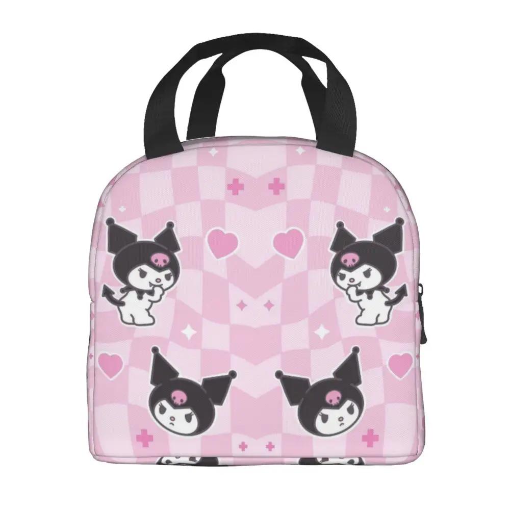 Kawaii Cartoon Sanrio Kuromi Printed Insulated Lunch Bag