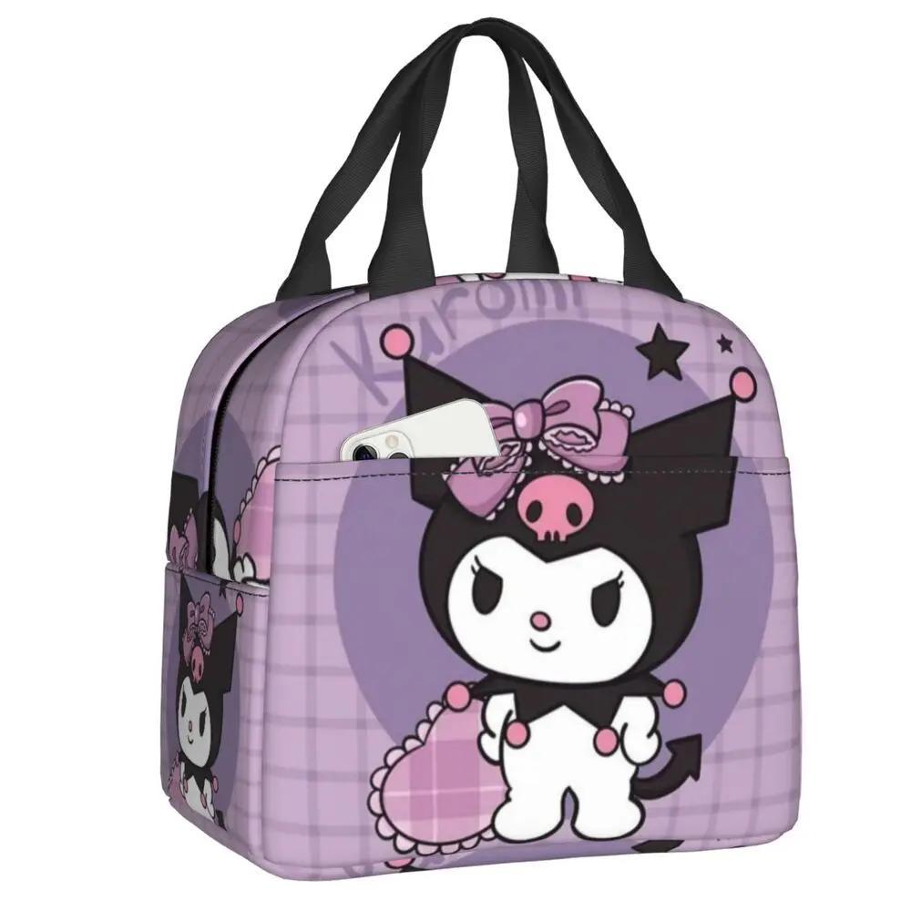 Kawaii Cartoon Kuromi Printed Insulated Lunch Bag