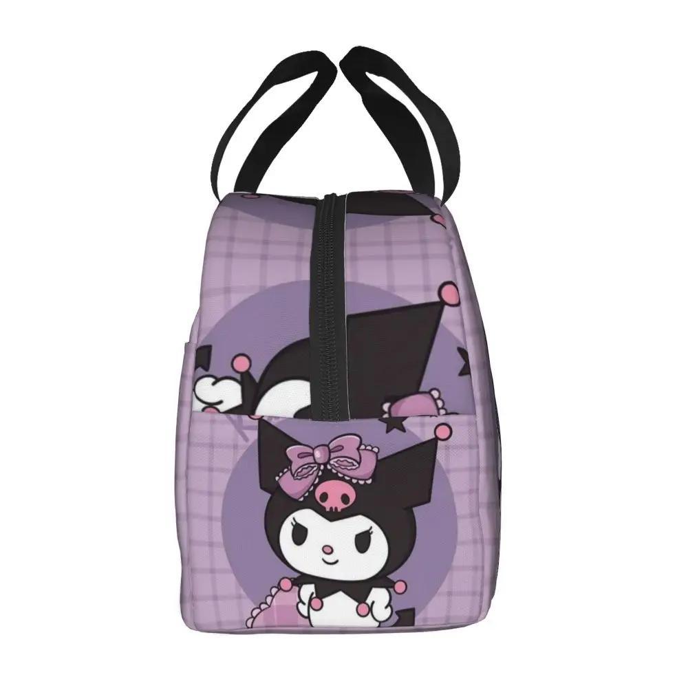 Kawaii Cartoon Kuromi Printed Insulated Lunch Bag