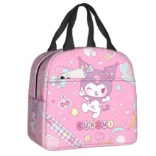 Kawaii Cartoon Kuromi Pink Insulated Lunch Bag Kawaii Cartoon Kuromi Pink Insulated Lunch Bag