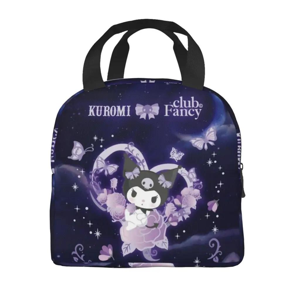 Sanrio Kawaii Cartoon Kuromi Club Fancy Insulated Lunch Bag